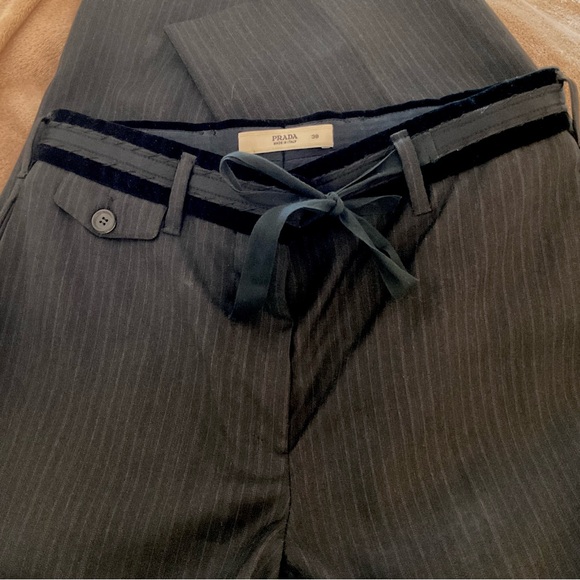 Prada Pants - Prada Black Pinstripe Pants Sz38